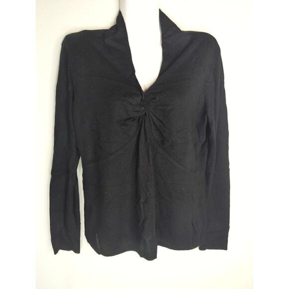 Lauren Ralph Lauren Womens Twist Tie V-Neck Pullover Sweaters' Black Medium - Picture 1 of 6